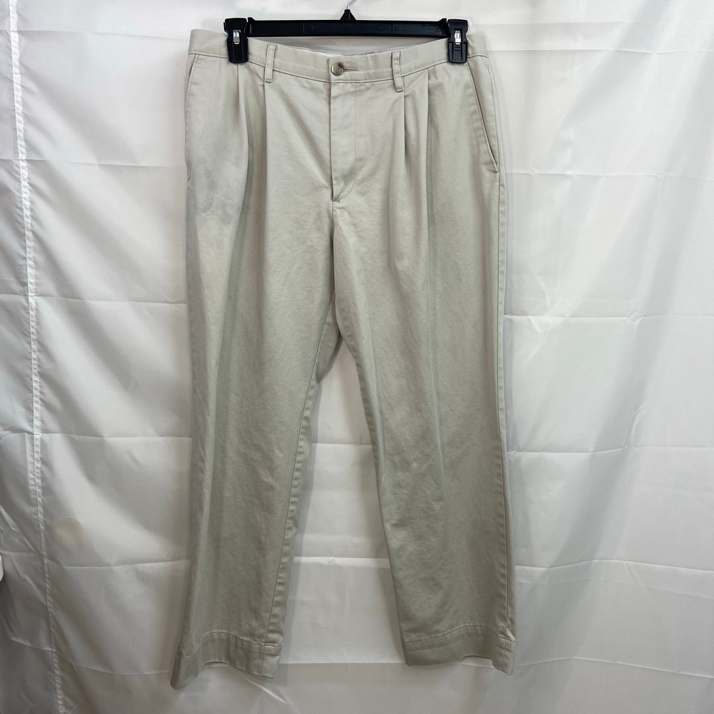 Dockers men's D3 light tan pleated pocket cotton straight‎ fit khaki pants 34x29